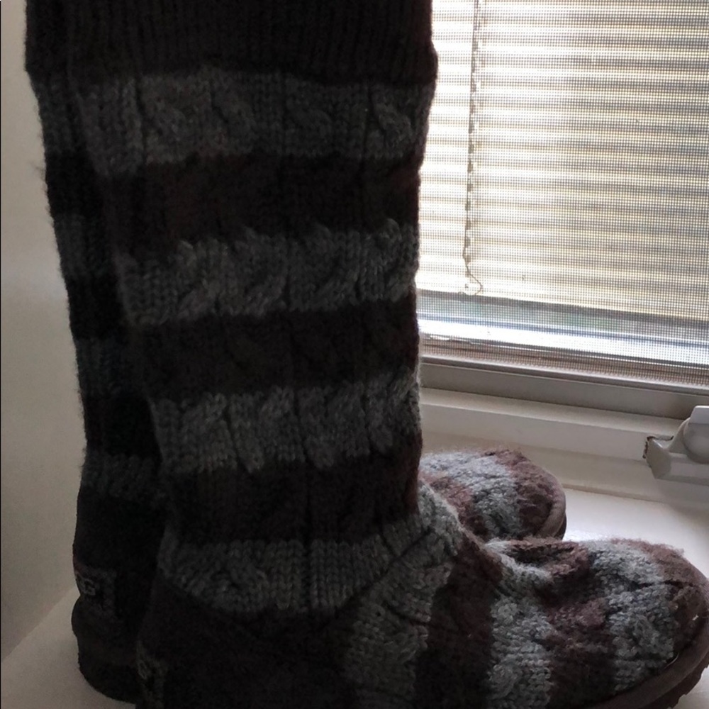 Ugg striped sweater boots, very gently used